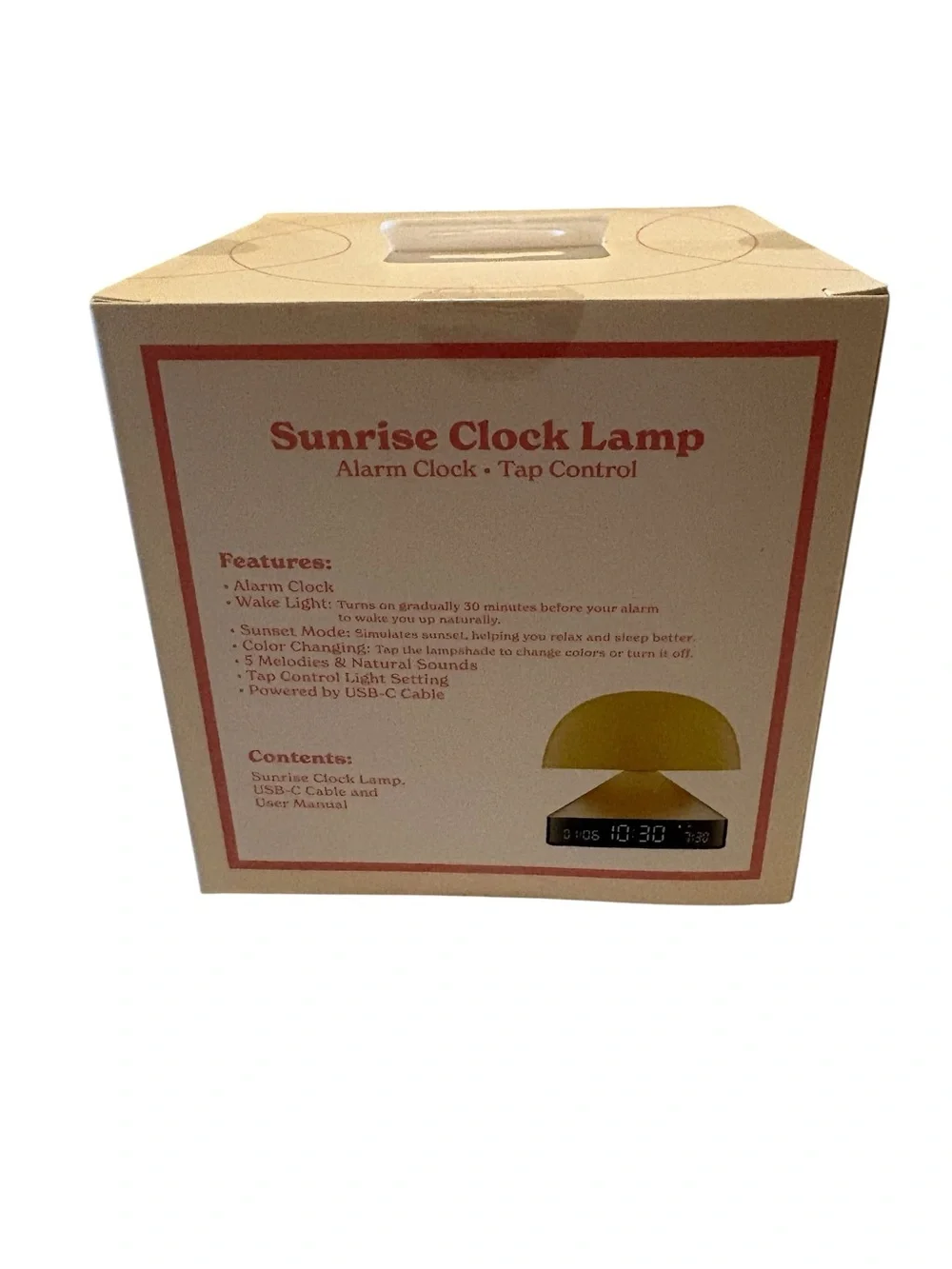 Sunrise Clock Lamp Alarm Clock with Tap Control - White